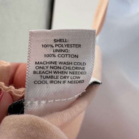 Ann Taylor Loft Peach Tank WMNS L Floral Tie Detail Scoop Lined Elastic Back Top - Picture 5 of 5